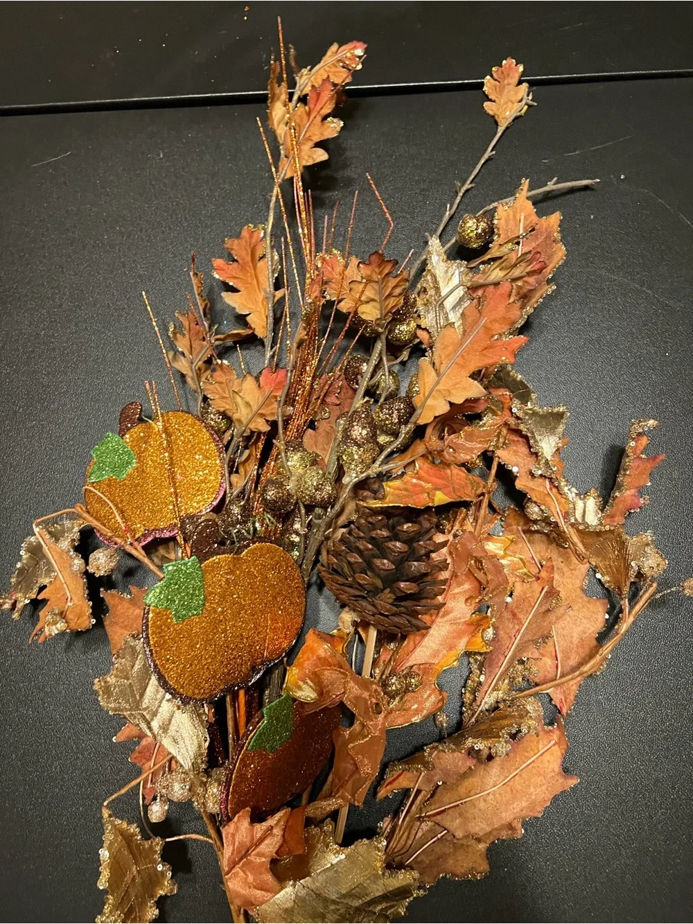 Autumn Harvest Decorative Fall Sprig Bundle - Orange & Brown